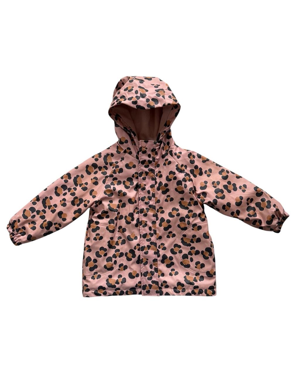 Zara Animal Print Fleece Lined Rain Coat Size 5